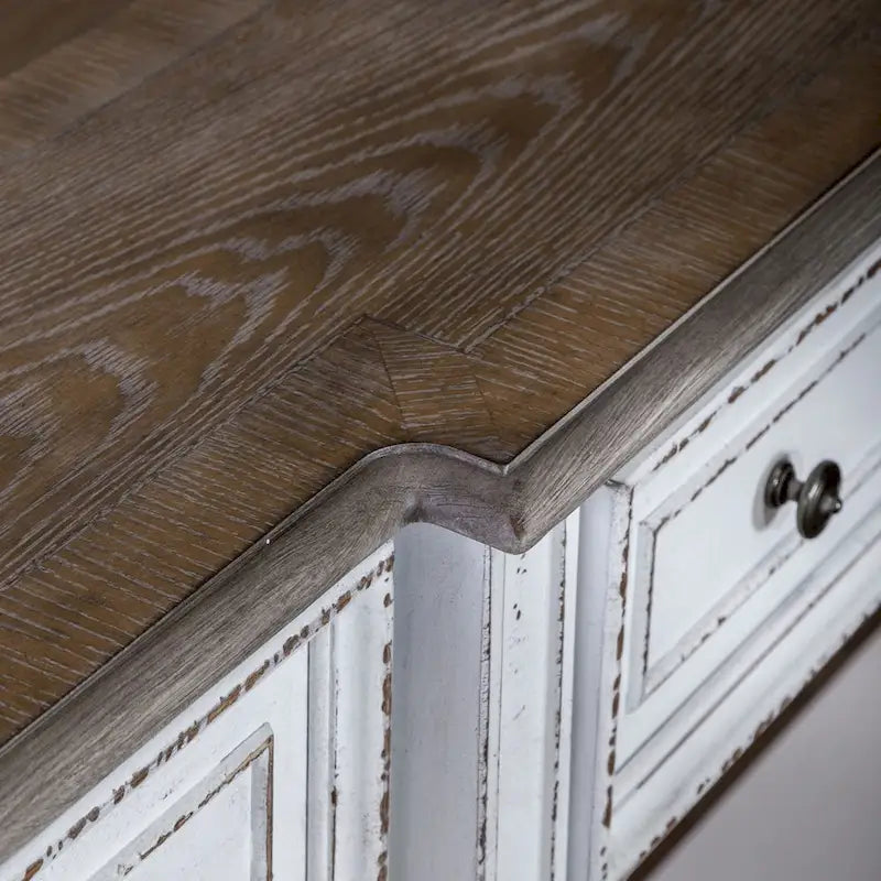 Magnolia Manor Antique White & Weathered Bark 72 Inch Hall Console Table