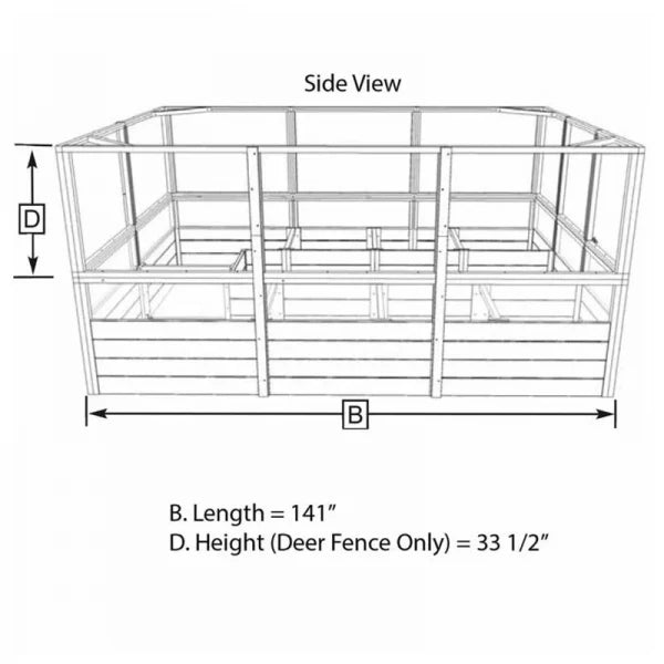 Deer Proof Cedar Complete Raised Garden Bed Kit ?8?x 8?x 20′?