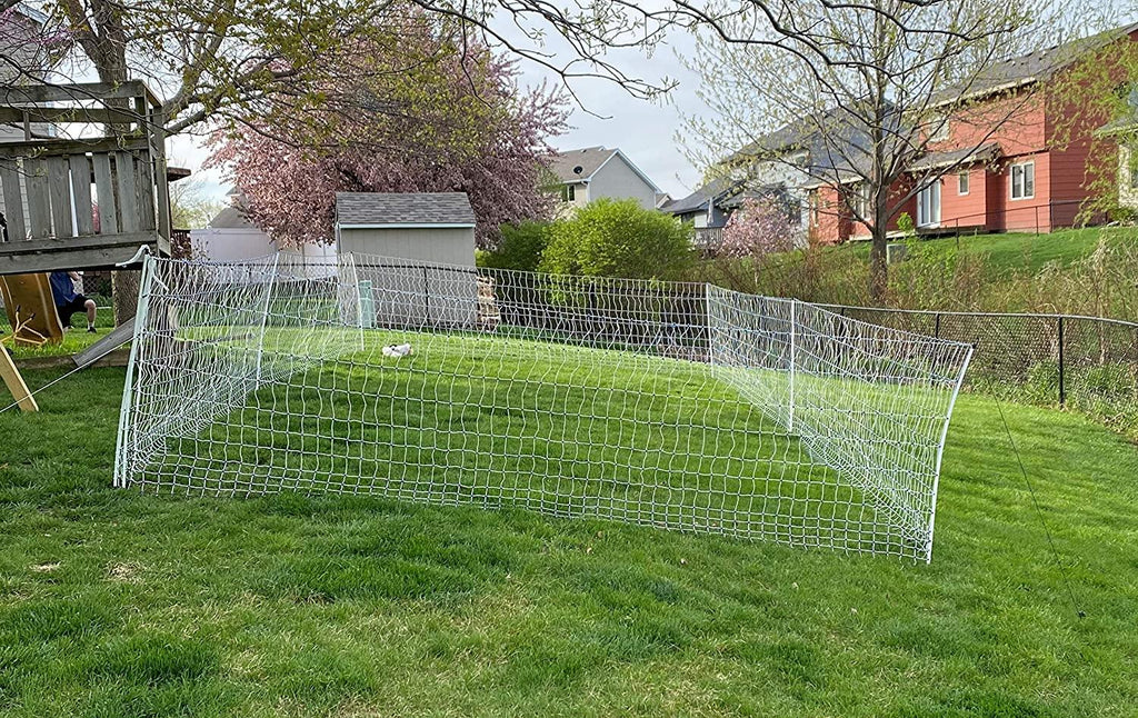 Starkline Electric Poultry Netting Kit C AC Energizer (48 x164 White/Blue Poultry Netting) (12/48/3) All in One Electric Fence Kit for Backyards, Homesteads, Ranches or Farms