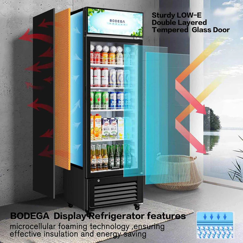 Commercial Glass Door Display Refrigerator Merchandiser 11.3 Cu. Ft