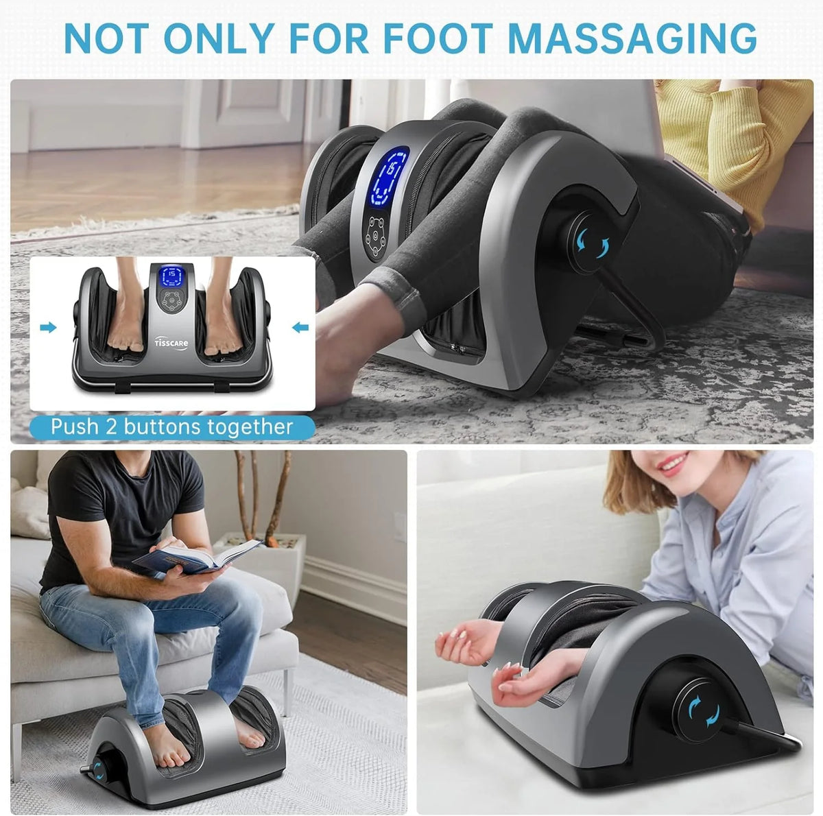 Shiatsu Foot Massager with Heat-Foot Massager Machine for Neuropathy, Plantar Fasciitis and Pain Relief-Massage Foot, Leg, Calf, Ankle with Deep Kneading Heat Therapy, Gift for Mother's Day