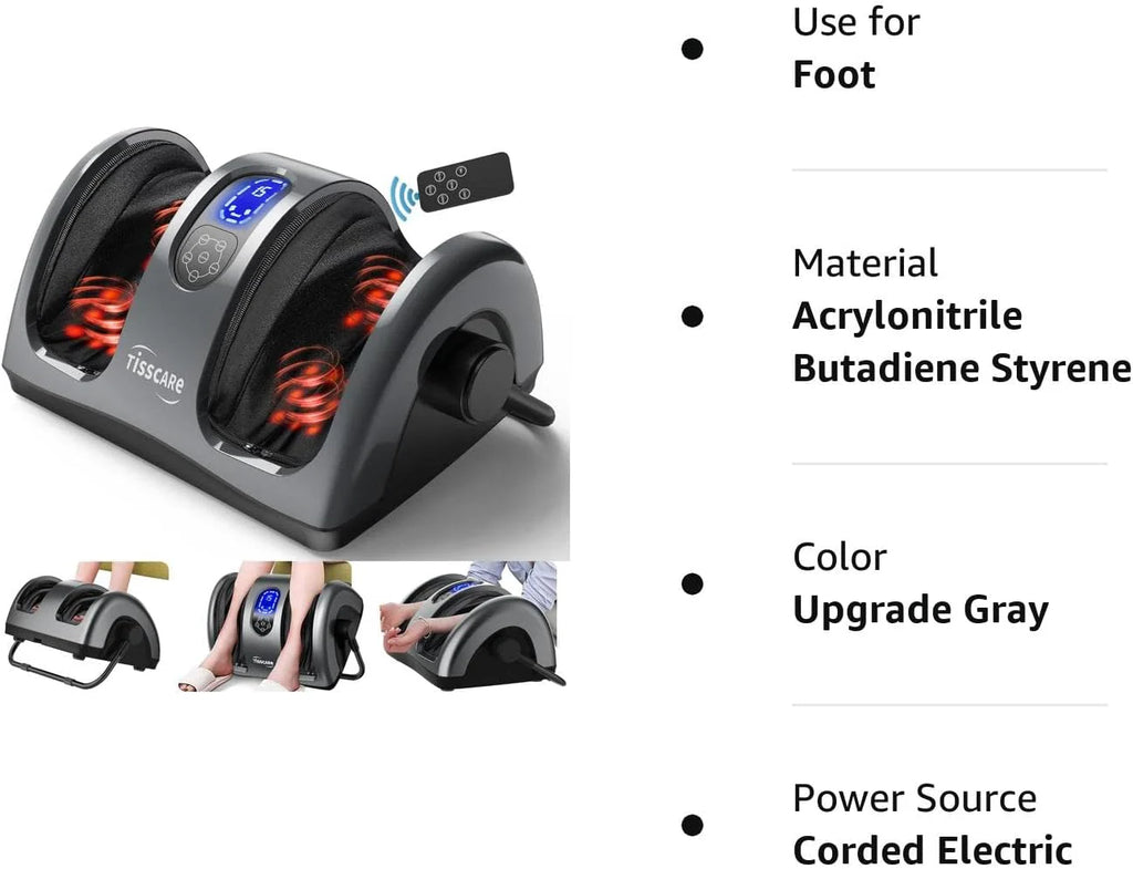 Shiatsu Foot Massager with Heat-Foot Massager Machine for Neuropathy, Plantar Fasciitis and Pain Relief-Massage Foot, Leg, Calf, Ankle with Deep Kneading Heat Therapy, Gift for Mother's Day