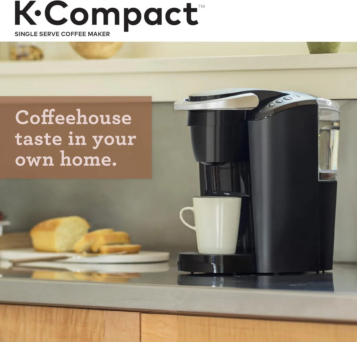 Single-Serve K-Cup Pod Coffee Maker, Black, 2.3