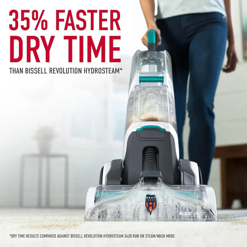 Hoover SmartWash+ Automatic Carpet Cleaner Machine, for Carpet and Upholstery, Deep Cleaning Carpet Shampooer, Carpet Deodorizer and Pet Stain Remover FH52000, Turquoise