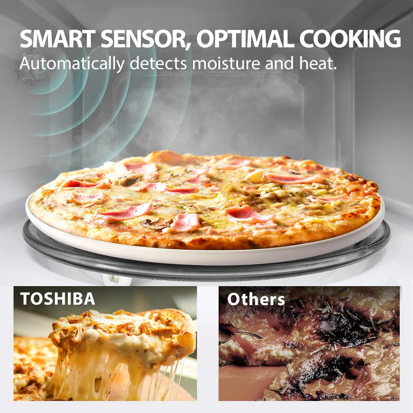 TOSHIBA 4-in-1 ML-EC42P(SS) Countertop Microwave Oven, Smart Sensor, Convection, Air Fryer Combo, Mute Function, Position Memory 13.6" Turntable, 1.5 Cu Ft, 1000W, Silver