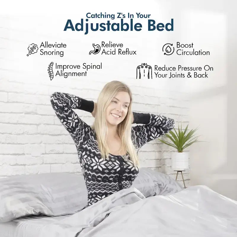 Adjustable Bed Frame with Medium Gel Memory Foam Mattress, Dual Massage, USB Ports, App, Remote