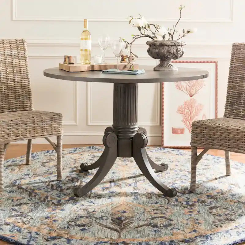 SAFAVIEH Jeane Antique White Drop Leaf Dining Table - 43 W x 43 D x 31 H - 43Wx43Dx31H