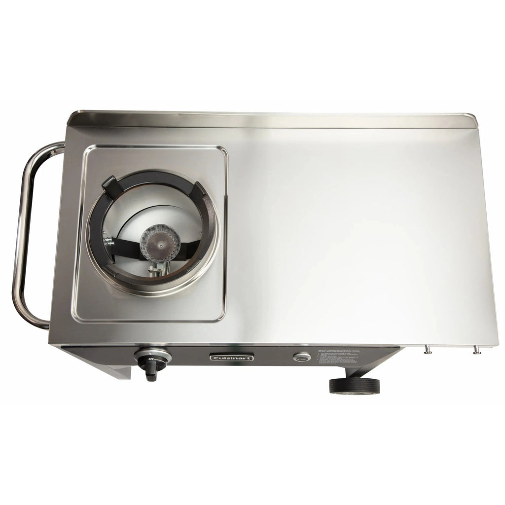 Cuisinart Outdoor Wok Station, 50,000 BTU Propane Outdoor Wok Burner w Prep Table, 14锟芥�锟斤拷 Carbon Steel Wok for Stir Fry, Searing, BBQ 锟斤拷 Black