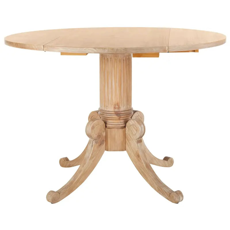 SAFAVIEH Jeane Antique White Drop Leaf Dining Table - 43 W x 43 D x 31 H - 43Wx43Dx31H