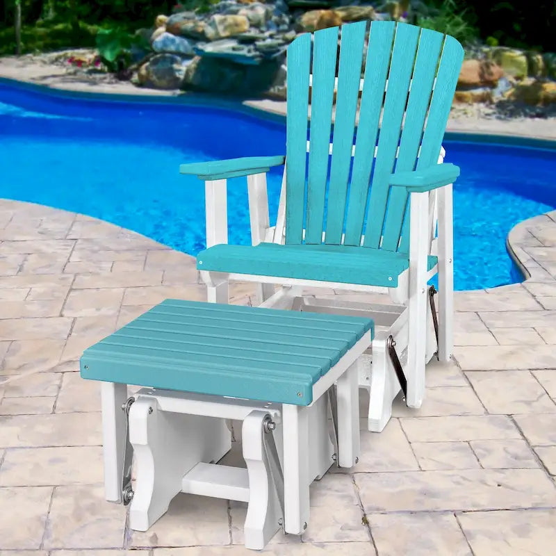 American Furniture Classics Fan Back Glider and Ottoman Glider, Made in the USA