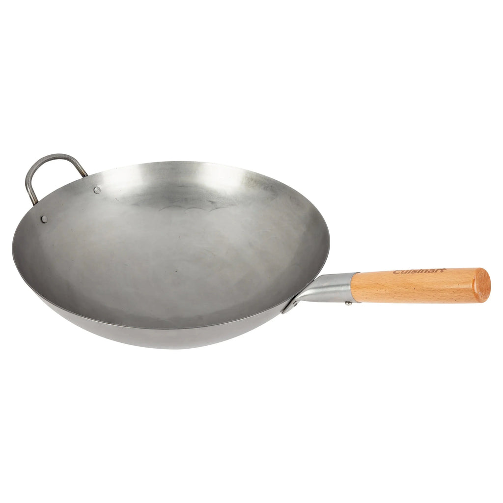 Cuisinart Outdoor Wok Station, 50,000 BTU Propane Outdoor Wok Burner w Prep Table, 14锟芥�锟斤拷 Carbon Steel Wok for Stir Fry, Searing, BBQ 锟斤拷 Black