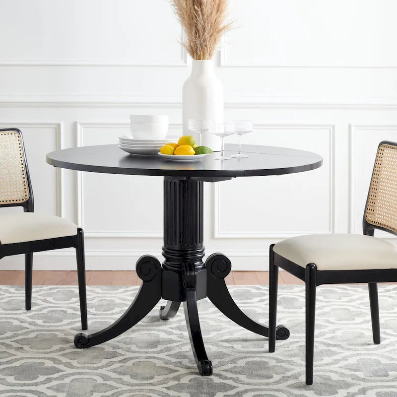 SAFAVIEH Jeane Antique White Drop Leaf Dining Table - 43 W x 43 D x 31 H - 43Wx43Dx31H