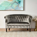 Milani Velvet Tufted Scroll Arm Loveseat by Christopher Knight Home