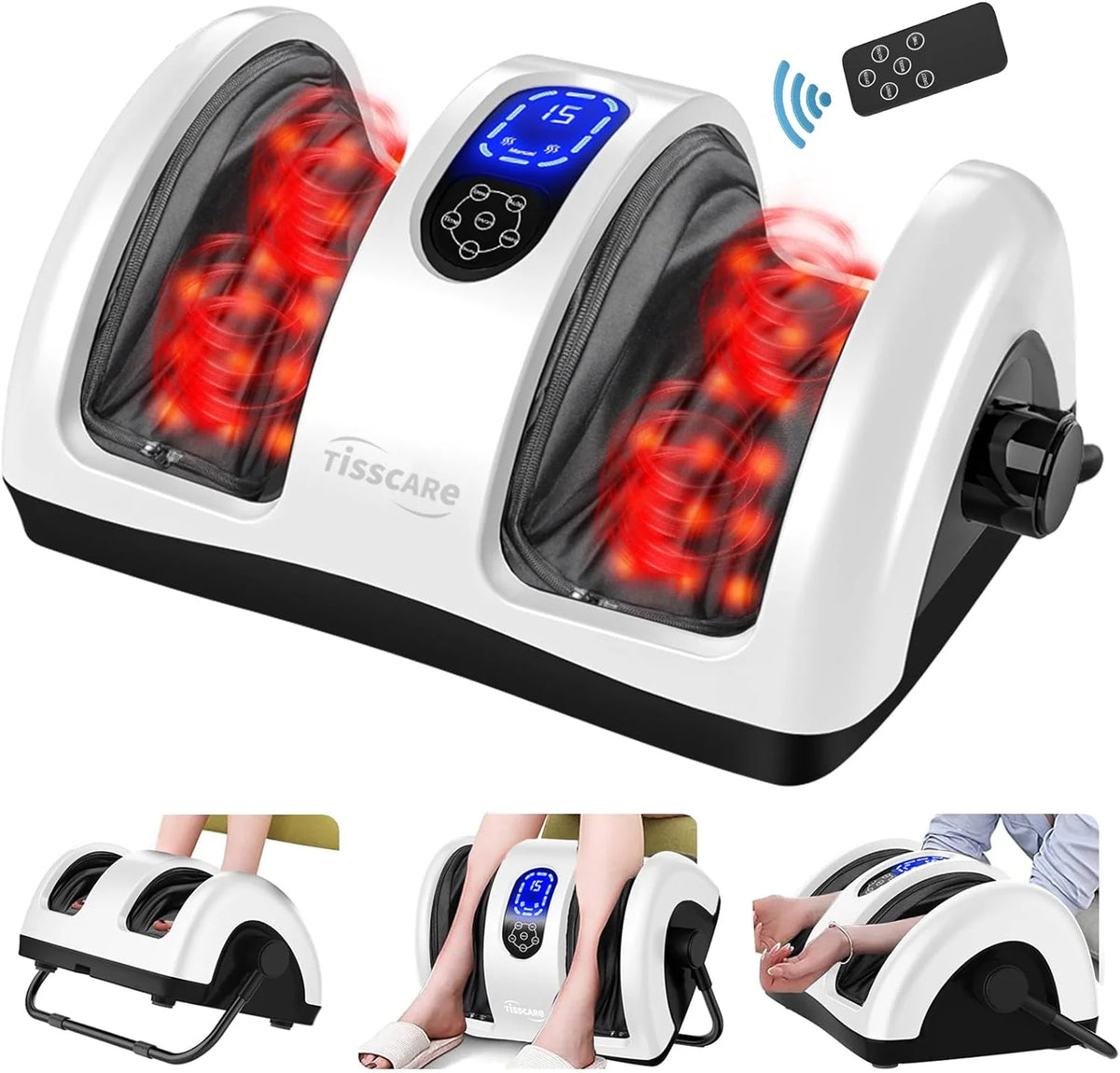 Shiatsu Foot Massager with Heat-Foot Massager Machine for Neuropathy, Plantar Fasciitis and Pain Relief-Massage Foot, Leg, Calf, Ankle with Deep Kneading Heat Therapy, Gift for Mother's Day