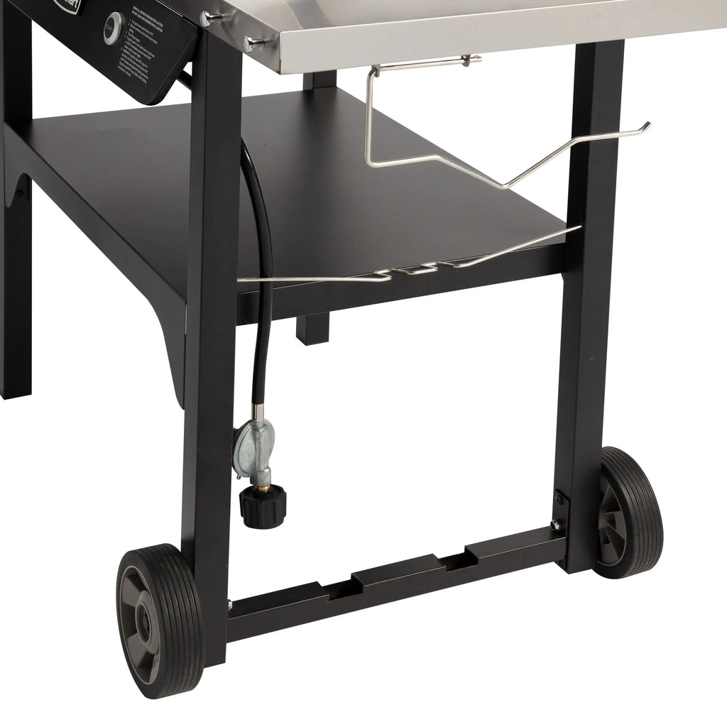 Cuisinart Outdoor Wok Station, 50,000 BTU Propane Outdoor Wok Burner w Prep Table, 14锟芥�锟斤拷 Carbon Steel Wok for Stir Fry, Searing, BBQ 锟斤拷 Black