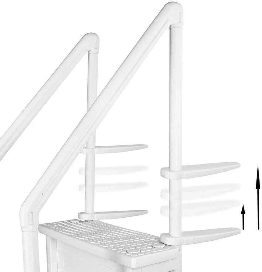 Select Anti-Slip in-Pool Steps | Gray | for Above Ground Swimming Pools | Can Mount to Decks 48" to 54" H | Safety Stairs Capacity Up to 300 lbs