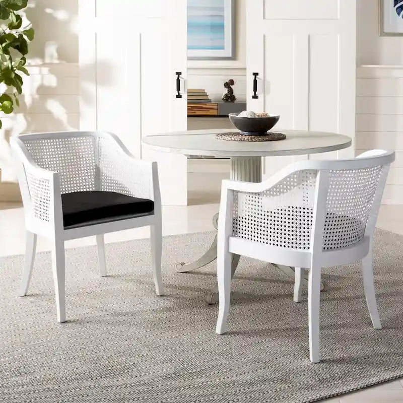 SAFAVIEH Jeane Antique White Drop Leaf Dining Table - 43 W x 43 D x 31 H - 43Wx43Dx31H