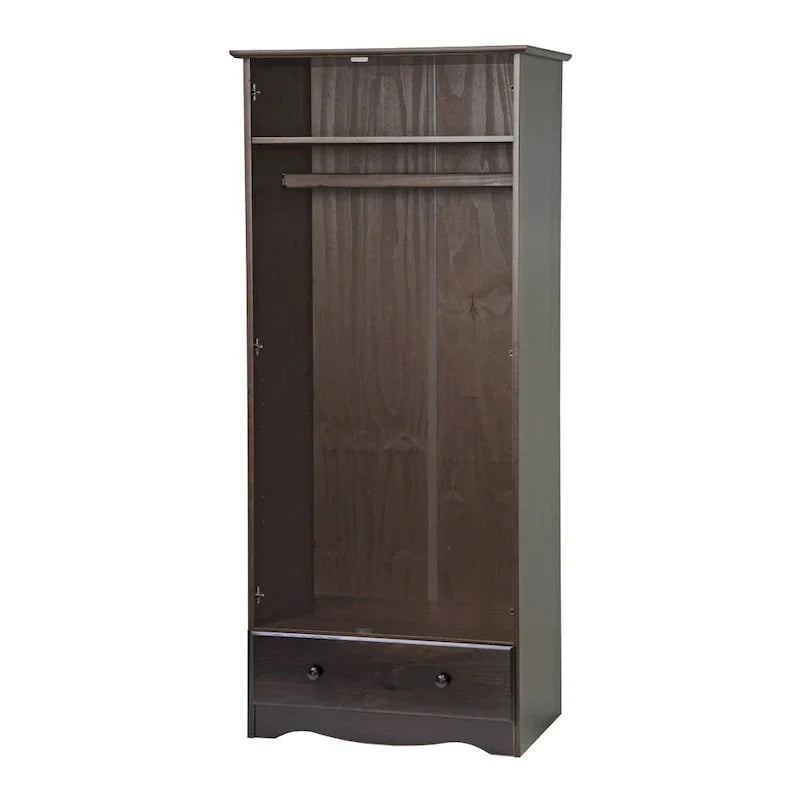Palace Imports 100% Solid Wood Flexible Wardrobe Armoire with Metal or Wooden Knobs