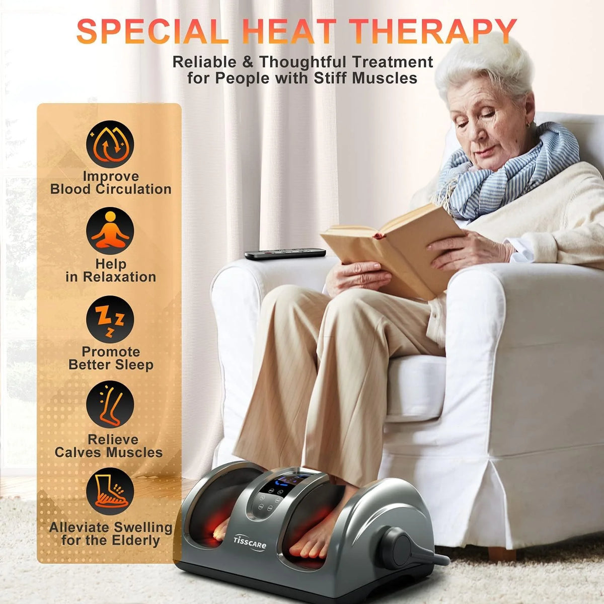Shiatsu Foot Massager with Heat-Foot Massager Machine for Neuropathy, Plantar Fasciitis and Pain Relief-Massage Foot, Leg, Calf, Ankle with Deep Kneading Heat Therapy, Gift for Mother's Day