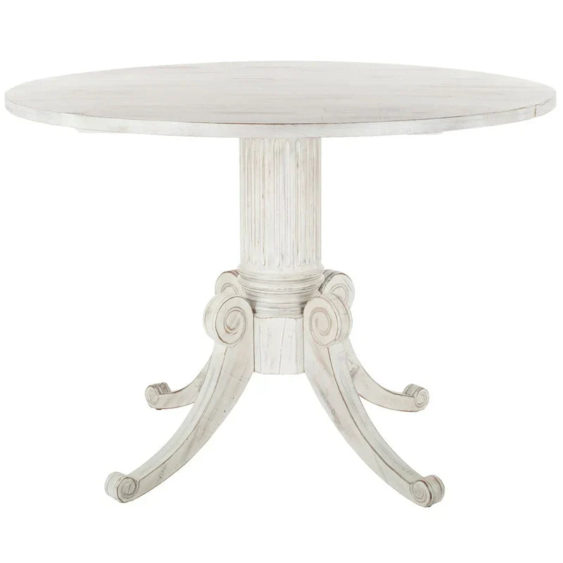 SAFAVIEH Jeane Antique White Drop Leaf Dining Table - 43 W x 43 D x 31 H - 43Wx43Dx31H