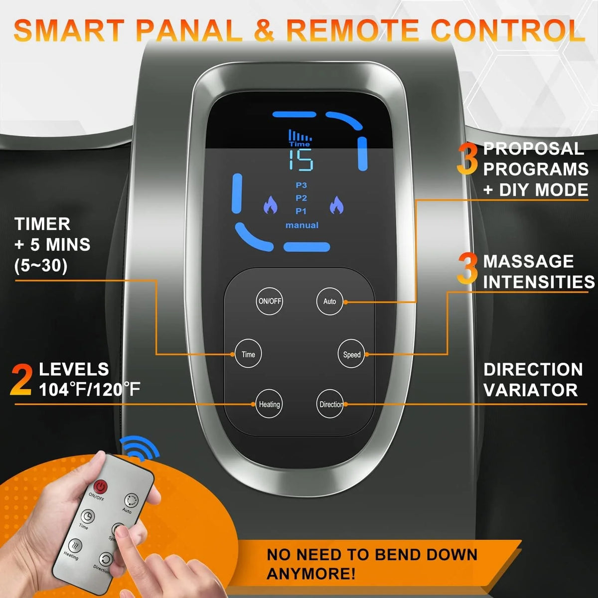 Shiatsu Foot Massager with Heat-Foot Massager Machine for Neuropathy, Plantar Fasciitis and Pain Relief-Massage Foot, Leg, Calf, Ankle with Deep Kneading Heat Therapy, Gift for Mother's Day