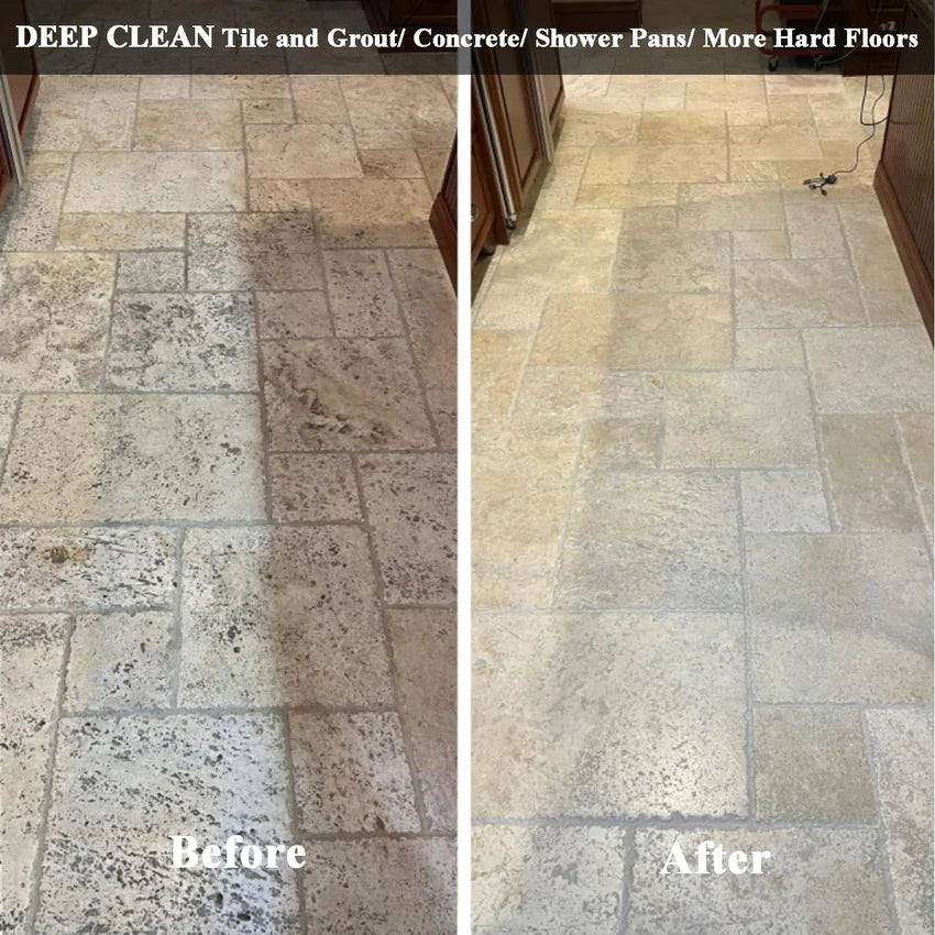 Commercial Floor Scrubber Machine with Brushes and Pads, Heavy Duty Floor Buffer Polisher and Cleaner- Deep Cleaning Tile and Grout, Hardwood Floors and Carpets without Getting on Hands and Knees