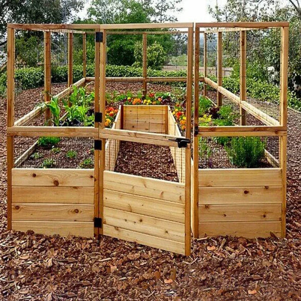 Deer Proof Cedar Complete Raised Garden Bed Kit ?8?x 8?x 20′?