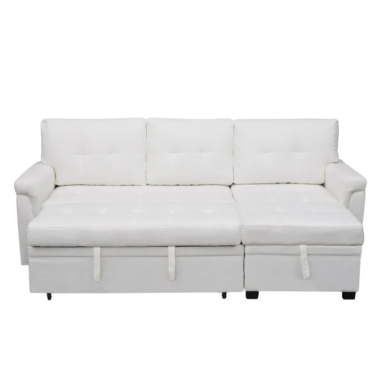 Reversible Sectional Sofa with Pull-Out Sleeper Bed, Hidden Storage Chaise, Durable Legs,