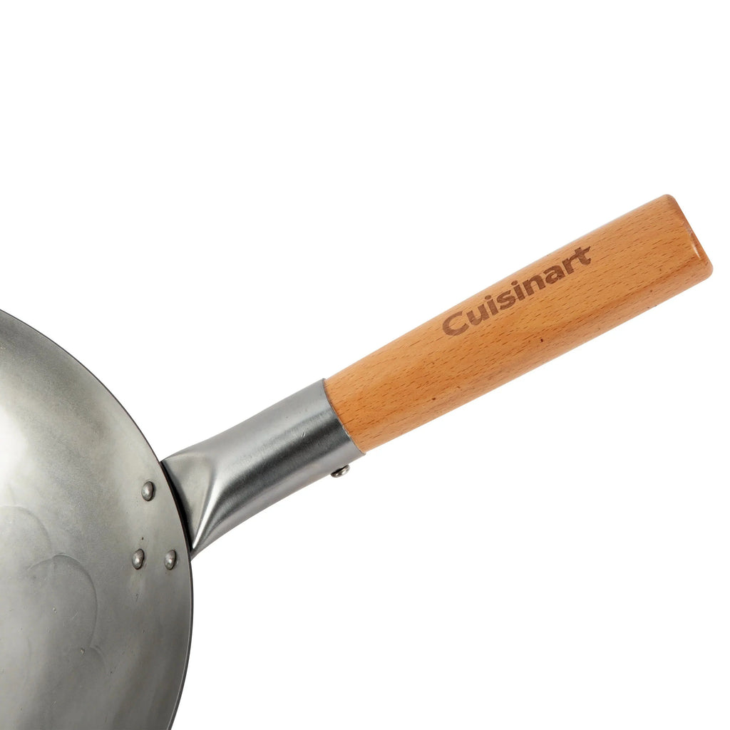 Cuisinart Outdoor Wok Station, 50,000 BTU Propane Outdoor Wok Burner w Prep Table, 14锟芥�锟斤拷 Carbon Steel Wok for Stir Fry, Searing, BBQ 锟斤拷 Black