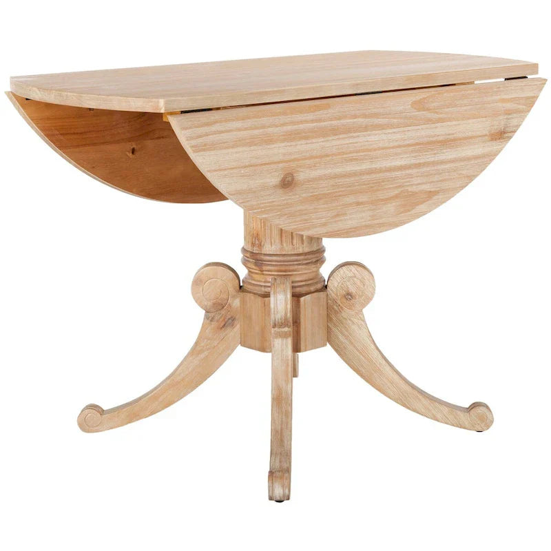 SAFAVIEH Jeane Antique White Drop Leaf Dining Table - 43 W x 43 D x 31 H - 43Wx43Dx31H